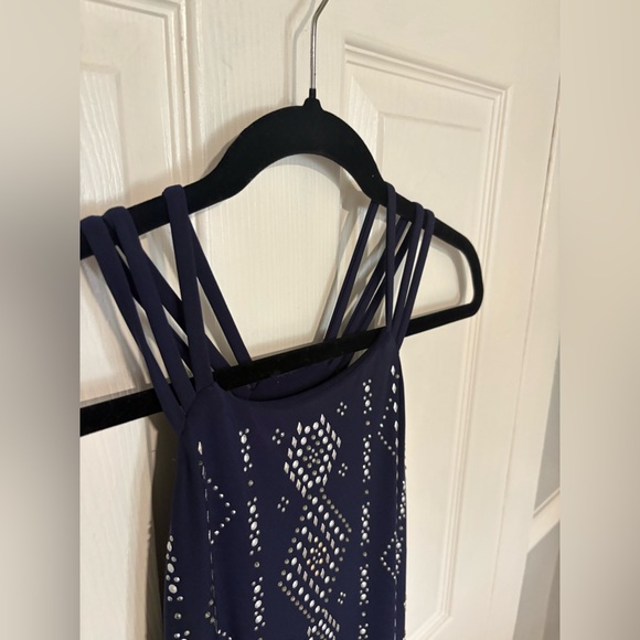 NWOT White House Black Market Navy Studded Dress | Sleek Shift | Size S - Picture 5 of 10